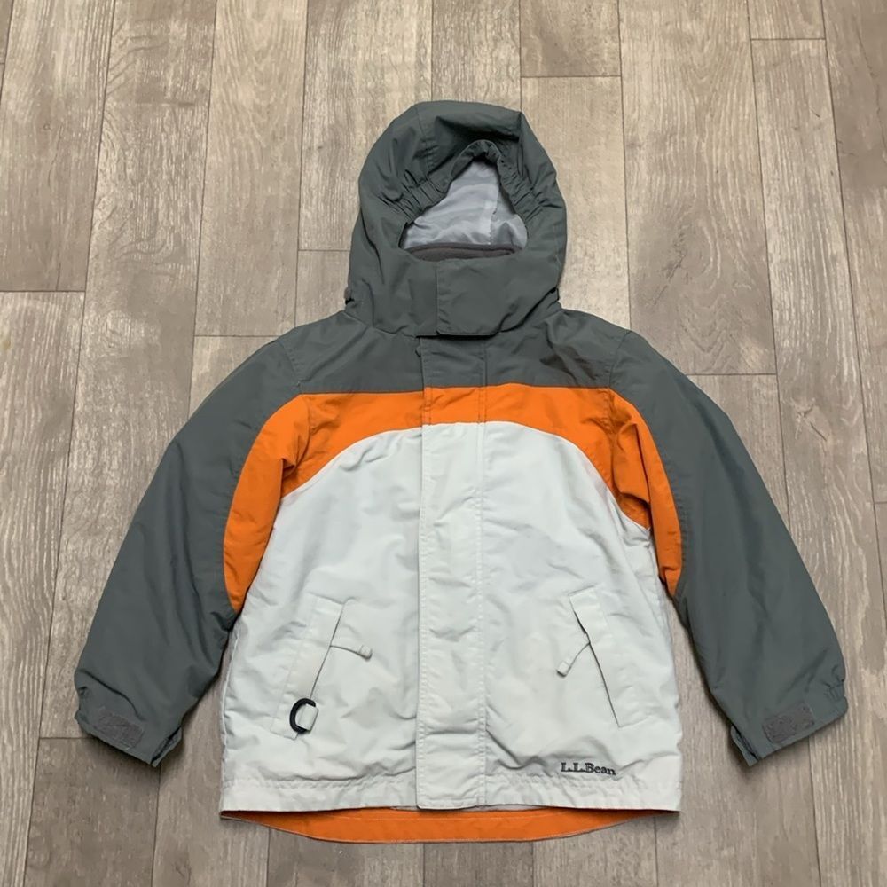 L.L. Bean Kids Jacket - Gray, Orange, and White